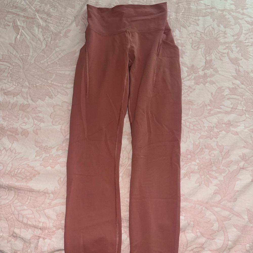 burgundy lululemon fast and free cropped leggings
